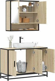vidaXL Σετ Επίπλων Μπάνιου 2 Τεμαχίων Sonoma Δρυς Επεξεργασμένο Ξύλο