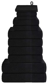 vidaXL Σετ Πετσετών 12 Τεμαχίων FROGN Μαύρο 360 γρ./μ²