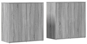 vidaXL Ντουλάπια 2Τεμ. Γκρι Sonoma 79x38x80 εκ. από Επεξεργασμένο Ξύλο