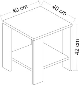 Βοηθητικό Τραπεζάκι Sapphire Δρυς GACLUS 40x42x40