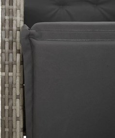 vidaXL Σετ Τραπεζαρίας Κήπου 5 τεμ. Γκρι Συνθ. Ρατάν με Μαξιλάρια