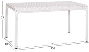 ΤΡΑΠΕΖΙ ΑΛΟΥΜΙΝΙΟΥ RACHEL HM6339.02 ΛΕΥΚΟ 150x80x75Υεκ.