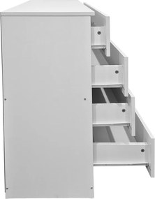 Συρταριέρα Athos pakoworld σε λευκή απόχρωση 80x40x79εκ