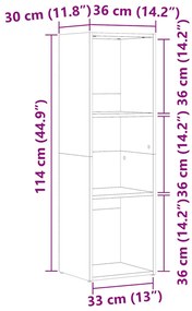 Ντουλάπι βιβλίου Παλιό Ξύλο 36x30x114 cm Μηχανικό Ξύλο - Καφέ