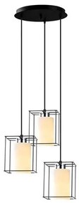 ΦΩΤΙΣΤΙΚΟ ΟΡΟΦΗΣ ΚΡΕΜΑΣΤΟ 3ΦΩΤΟ ΜΕΤΑΛΛΙΚΟ ΜΑΥΡΟ Ε27 HM7314 35x35x113 εκ.