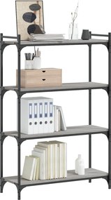 vidaXL Βιβλιοθήκη 4 Επιπέδων Γκρι Sonoma 80x30x120 εκ. Επεξεργ. Ξύλο