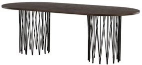 Τραπέζι Dallas 3193, Καφέ, Μαύρο, 74x100x220cm, 40 kg, Φυσικό ξύλο καπλαμά, Ινοσανίδες μέσης πυκνότητας, Μέταλλο | Epipla1.gr
