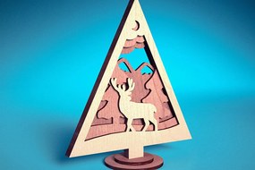 Σετ των 3 Intra απο ξύλο plywood 3mm-4mm πάχος - Στολίδι χριστουγεννιάτικου δέντρου με λέιζερ | Δίασταση 6x6 cm INTRAFABR-72092008