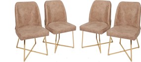 Καρέκλα 4τμχ Χρυσό / Καφέ MADRID 50x49x90