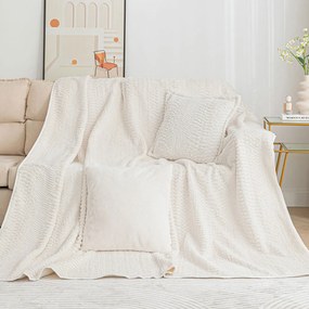 Γούνινο Ριχτάρι Τριθέσιου Καναπέ (180x320) Silk Fashion NX201 Ivory