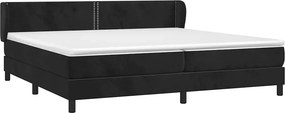 vidaXL Κρεβάτι Boxspring με Στρώμα Μαύρο 200x200 εκ. Βελούδινο