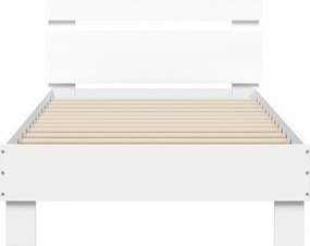 vidaXL Πλαίσιο Κρεβατιού με Κεφαλάρι/LED Λευκό 90 x 190 εκ.