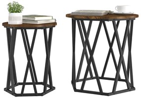 vidaXL Τραπεζάκι σαλονιού 2 pcs Καπνιστή δρυς 50 x 50 x 50 cm