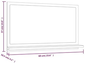 ΚΑΘΡΕΦΤΗΣ ΜΠΑΝΙΟΥ ΓΚΡΙ SONOMA 60X10,5X37 ΕΚ. ΕΠΕΞΕΡΓΑΣΜΕΝΟ ΞΥΛΟ 815637