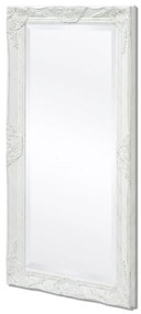 Καθρέφτης Τοίχου με Μπαρόκ Στιλ Λευκός 100 x 50 εκ. - Λευκό
