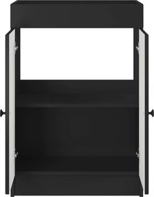 vidaXL Ντουλάπι κάτω από τον νιπτήρα Μαύρο 56 x 37,5 x 81 εκ