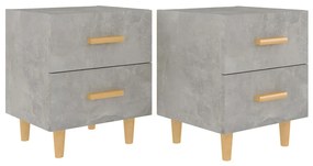 vidaXL Κομοδίνα 2 τεμ. Γκρι Σκυροδέματος 40 x 35 x 47,5 εκ.