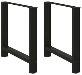vidaXL Πόδια Τραπεζαρίας 2 τεμ. Μαύρα 70x(72-73) εκ. Ατσάλι
