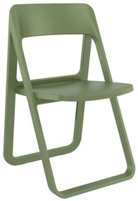 Καρέκλα Πολυπροπυλενίου 4τμχ Dream Olive Green Πτυσσόμενη 48Χ52Χ82εκ.