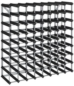 vidaXL Ραφιέρα/Σταντ Κρασιών για 72 Φιάλες Μαύρη Μασίφ Ξύλο Πεύκου