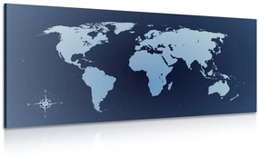 Εικόνα του παγκόσμιου χάρτη σε αποχρώσεις του μπλε - 100x50
