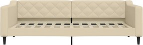 vidaXL Καναπές Κρεβάτι Συρόμενος Κρεμ 90 x 200 εκ. Ύφασμα