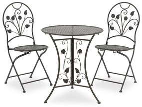 Dining set 3pcs Abriel anthracite antique metal