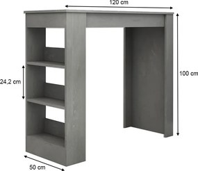 Τραπέζι μπαρ Deep Megapap χρώμα γκρι σκυροδέματος 120x50x100εκ.