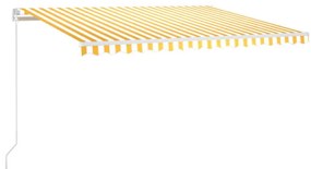 vidaXL Τέντα Συρόμενη Αυτόματη Kίτρινο / Λευκό 450 x 300 εκ.