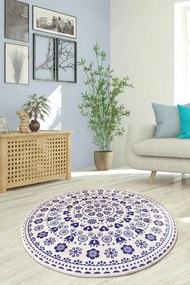 Χαλί Venice 882CHL1126 White-Blue Conceptum Hypnose 100X100cm Round