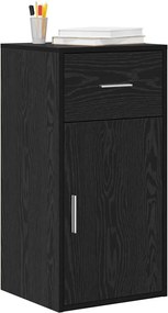 vidaXL Πλαϊνό γραφείο με συρτάρι Μαύρη Οξυά 38 x 34 x 75 εκ