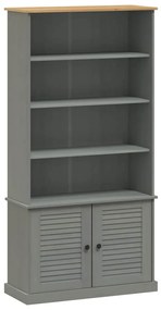 vidaXL Βιβλιοθήκη VIGO Γκρι 85 x 35 x 170 εκ. από Μασίφ Ξύλο Πεύκου