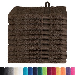 vidaXL Πετσέτες 10 pcs Καστανό 15 x 21 cm Βαμβάκι