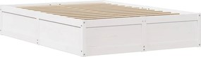 vidaXL Σκελετός Κρεβ. Χωρίς Στρώμα Λευκό 140x190 εκ Μασίφ Πεύκο
