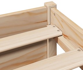Κρεβάτι Βιβλιοθήκη Χωρίς Στρώμα 200x200 εκ Μασίφ Ξύλο Πεύκου 3322367