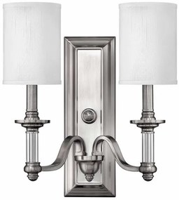 Απλίκα Φωτιστικό Τοίχου 2xE14 Νίκελ Sussex HK-SUSSEX2 Elstead Lighting-HK-SUSSEX2-Νίκελ Ματ HK-SUSSEX2