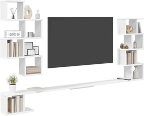 vidaXL Ράφι Τηλεόρασης Τοίχου Λευκό 200 x 15 x 94 εκ
