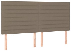 vidaXL Κρεβάτι Boxspring με Στρώμα &amp; LED Taupe 180x200 εκ. Υφασμάτινο