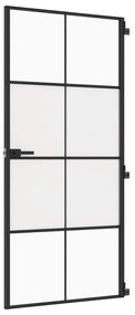 vidaXL Εσωτερική Πόρτα Μαύρη 93 x 201,5 εκ. Ψημένο Γυαλί & Αλουμίνιο