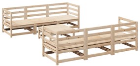 vidaXL Καναπές Κήπου Σετ 7 Τεμαχίων από Μασίφ Ξύλο Πεύκου