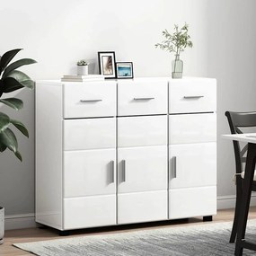 vidaXL Πλαϊνό γραφείο FLORIN 88,5 x 30,5 x 73 εκ Υψηλής γυαλάδας λευκό