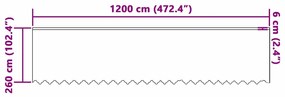 vidaXL Κουρτίνες με κουρτίνες Floral Λευκό 1200 x 260 εκ. Πολυεστέρας