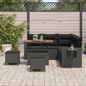 vidaXL Σετ Καναπέ Κήπου 8 pcs Μαύρο συνθετικό ρατάν
