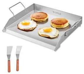 VEVOR 18x16 in Flat Top Griddle Stainless Steel Universal BBQ Grill Pan Cookware