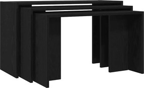 vidaXL Τραπεζάκια Ζιγκόν 3 τεμ. Μαύρα από Επεξεργασμένο Ξύλο