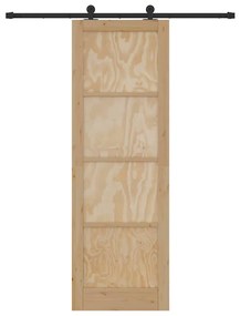 vidaXL Σετ Συρόμενης Πόρτας Φυσικό και μαύρο 78 x 232 cm