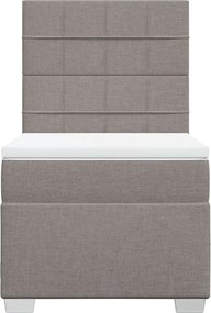 vidaXL Κρεβάτι Boxspring με Στρώμα Taupe 90x200 εκ. Υφασμάτινο