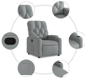 vidaXL Πολυθρόνα Ανακλινόμενη Ανοιχτό Γκρι Υφασμάτινη