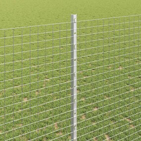 vidaXL Σιδερένιο πλέγμα με στήλη 10 x 1,4 μ Ασημί Δίχτυ