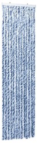 vidaXL Σήτα - Κουρτίνα Πόρτας Μπλε/Λευκό/Ασημί 56 x 185 εκ. από Σενίλ